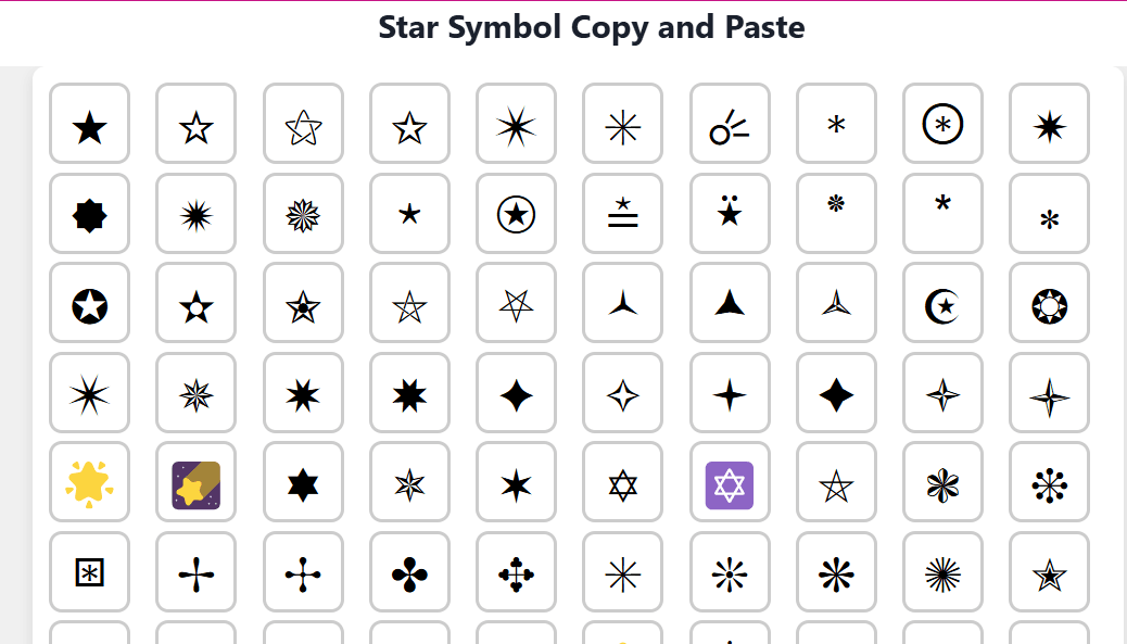 Star Symbols Emojis Copy Paste Unicode Meaning 