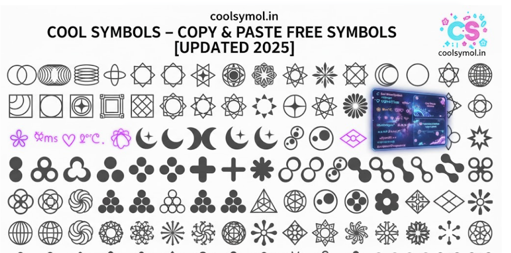 Cool symbols 2025 – free copy and paste Unicode symbols, hearts, stars, and arrows collection