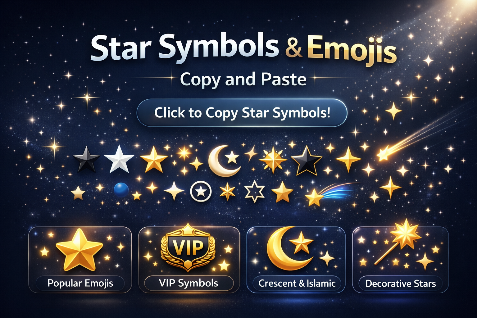 Star Symbols & Emojis Copy & Paste Unicode Meaning ⚝⭐