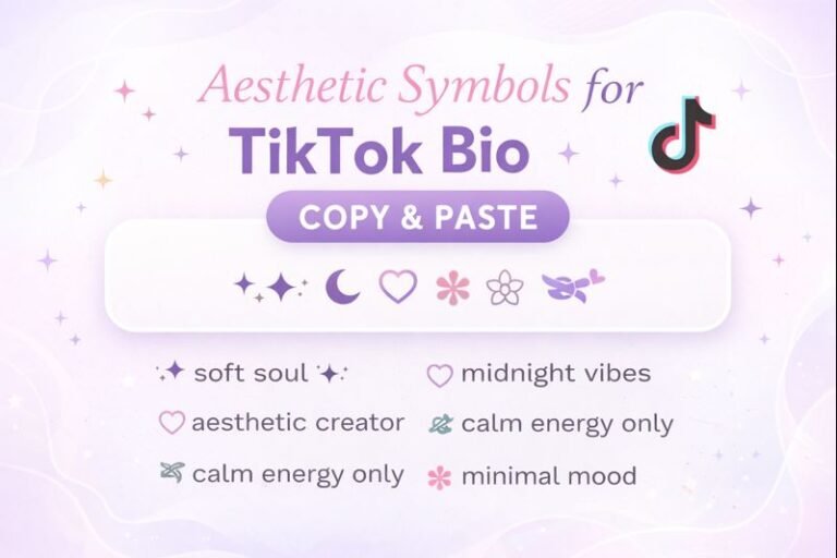 Aesthetic symbols for TikTok bio copy and paste with minimal Unicode icons