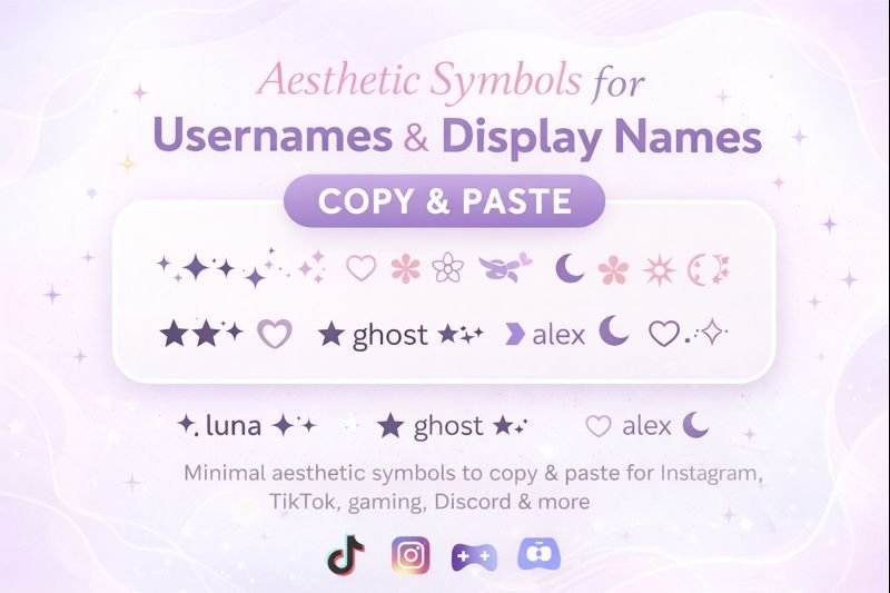 Aesthetic symbols for usernames and display names copy and paste