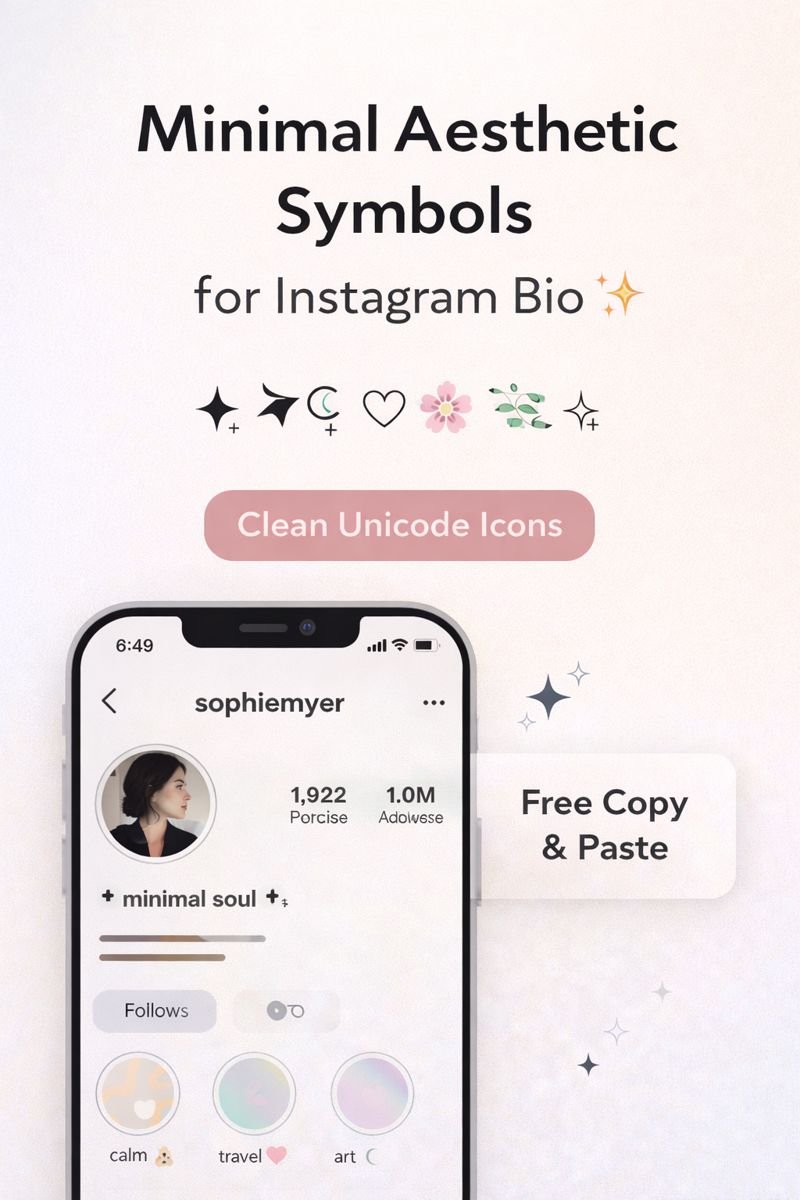 Minimal Aesthetic Symbols for Instagram Bio Copy and Paste